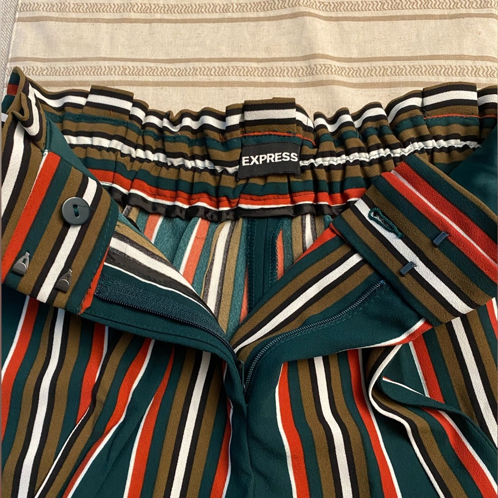 Express High Rise Wide Leg Striped Pants - Picture 4 of 14